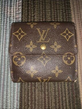 Louis Vuitton Monogram Compact Coin Wallet in Brown & Gold
